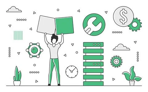 Support hosting server Stock Illustration