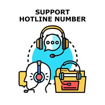 Support hotline communication service helpline concept Stock Illustration