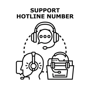 Support hotline communication service helpline concept Stock Illustration