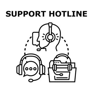 Support hotline providing customer service and assistance concept Stock Illustration