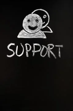 Support - human figures drawn with chalk Stock Photos