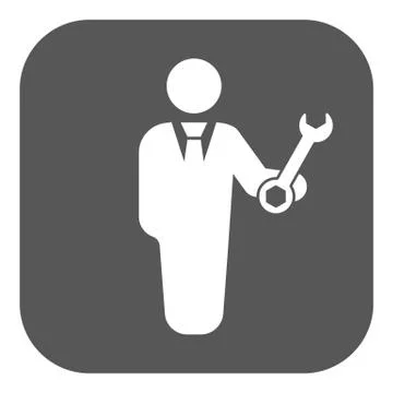 The support icon. Engineer and repair, technician, fixing symbol. Flat Stock Illustration
