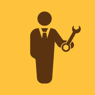 The support icon. Engineer and repair, technician, fixing symbol. Flat Illustrazione stock