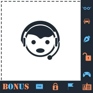 Support icon flat Stock Illustration