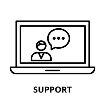 Support icon, for graphic and web design Illustrazione stock