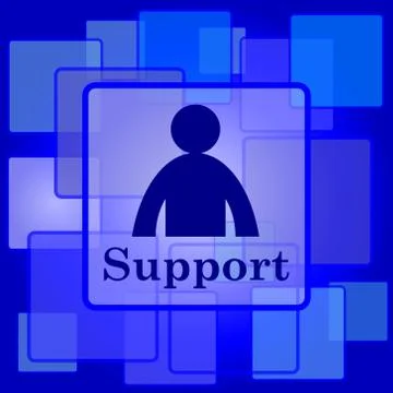 Support icon. Internet button on abstract background.. Stock Illustration