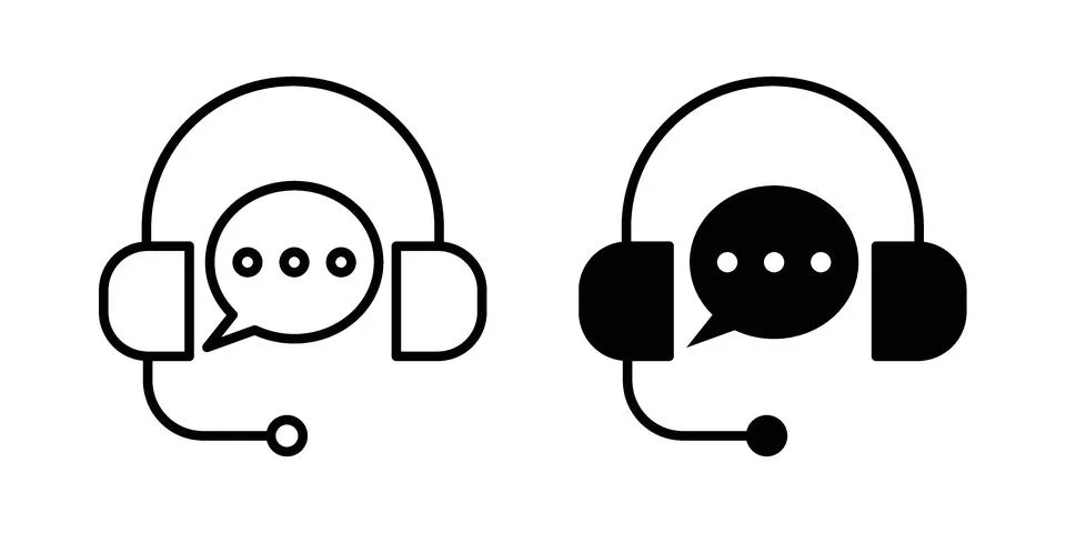 Support icon vector concepts, line and silhouette style Stock Illustration