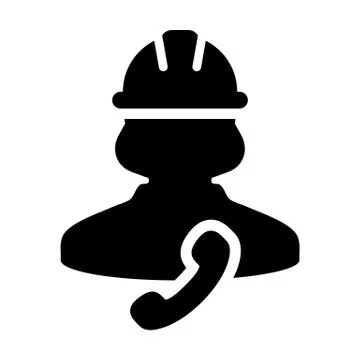 Support icon vector female construction service worker person profile avatar  イラスト素材