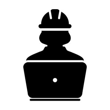 Support icon vector female construction service worker person profile avatar  Stock Illustration