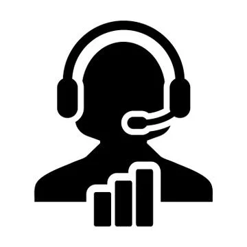 Support icon vector female customer care data service person profile avatar w Stock Illustration