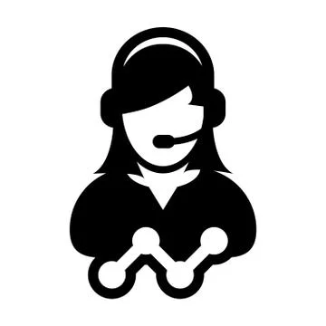Support icon vector female customer care data service person profile avatar Ilustración de archivo