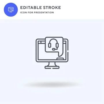 Support icon vector, filled flat sign, solid pictogram isolated on white, logo Illustrazione stock