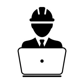 Support icon vector male construction service worker person profile avatar Illustrazione stock