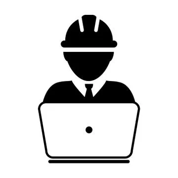 Support icon vector male construction service worker person profile avatar Stock Illustration