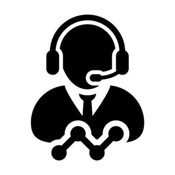 Support icon vector male customer care data service person profile avatar Stock Illustration