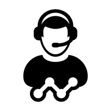 Support icon vector male customer care data service person profile avatar Illustrazione stock