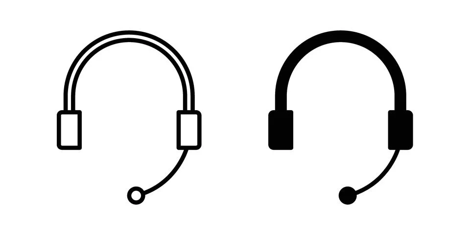Support icon vectors. Illustrations in black Stock Illustration