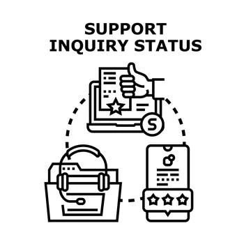 Support inquiry status tracking and customer service Stockillustratie
