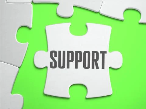 Support - Jigsaw Puzzle with Missing Pieces Stock Illustration