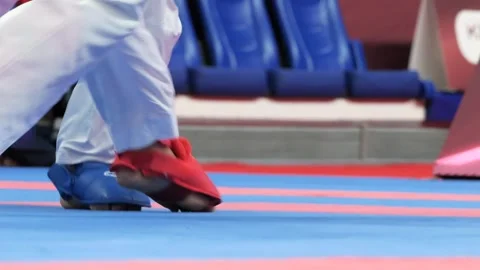 Support on Karate Tatami in a professional competition 2 Stock Footage 302978655