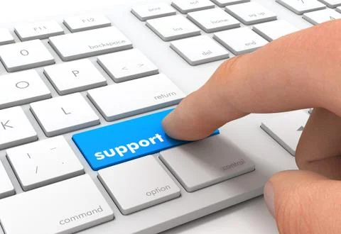 Support keyboard concept 3d illustration Stock Illustration