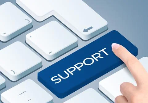 Support keyboard key. Finger push the button. Stock Illustration
