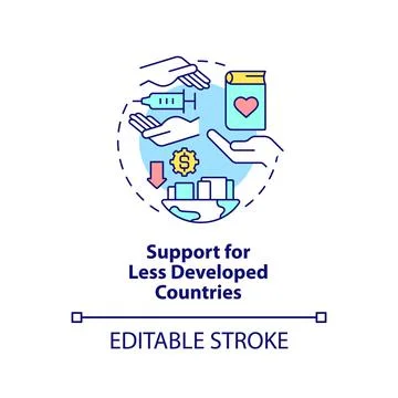Support for less developed countries concept icon Stock Illustration