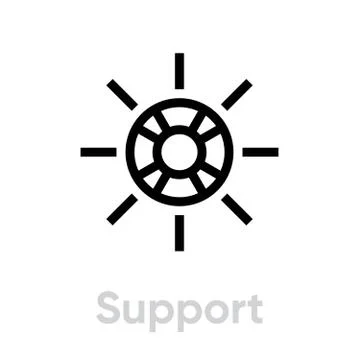 Support lifebuoy help icon. Editable line vector. Stock-Illustration