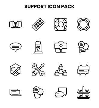 Support Line Bundle Icons Pack Stock-Illustration