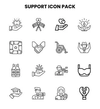 Support Line Graphics Icons Pack Stock-Illustration