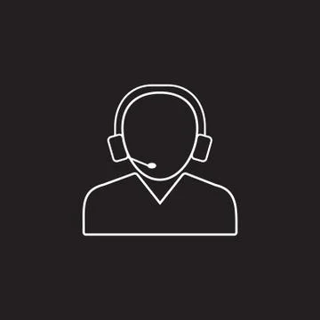 Support line icon, call center outline and solid vector sign, li Stock Illustration