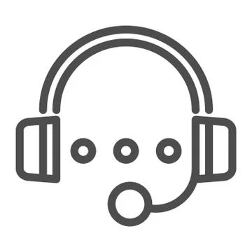 Support line icon. call centre vector illustration isolated on white. Headset Stock Illustration
