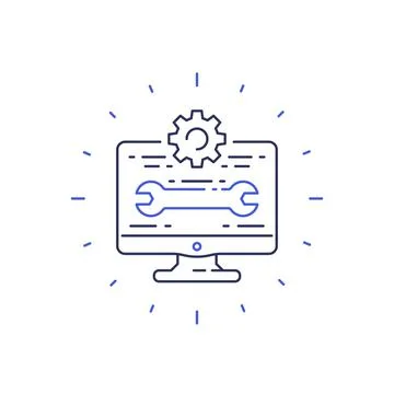 Support line icon on white Stock Illustration