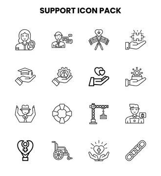 Support Line Icons Pack イラスト素材