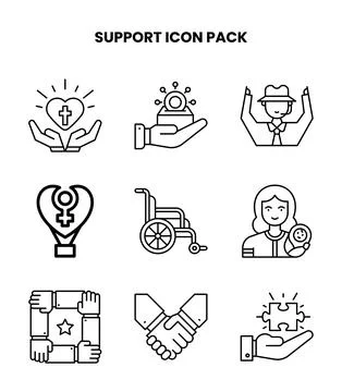 Support Line Scalable Icons Pack Stock Illustration