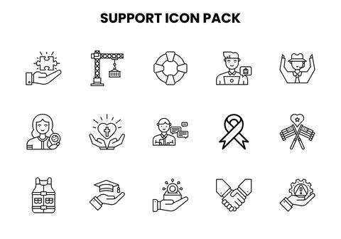 Support Line Scalable Icons Pack イラスト素材