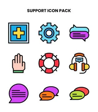Support Lineal Color Vector Icons Pack Ilustración de archivo
