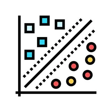 Support machine svm algorithm color icon vector illustration Stockillustratie