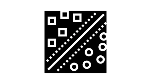 Support machine svm algorithm glyph icon animation Stock Footage 326150666