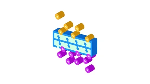 Support machine svm algorithm isometric icon animation Vídeo Stock 327287618