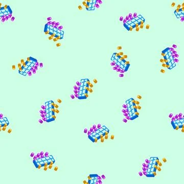 Support machine svm algorithm isometric icon seamless pattern 스톡 일러스트