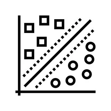 Support machine svm algorithm line icon vector illustration イラスト素材