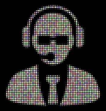 Support Manager Halftone Mosaic of Circles Illustrazione stock