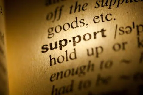 Support meaning in dictionary Stock Photos