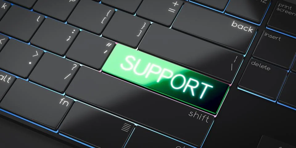 Support - modern computer keyboard - 3D illustration Stock Illustration