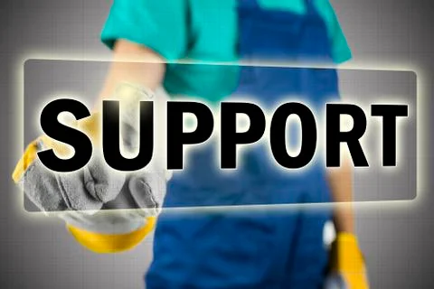 Support in a navigation bar on a virtual interface Stock Photos