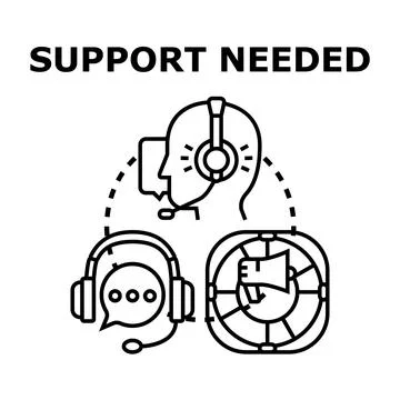 Support needed concept illustrating customer service and help Stock Illustration