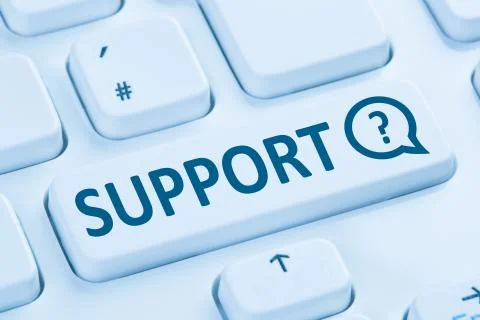 Support online help contact customer service telephone internet blue comput.. 库存照片