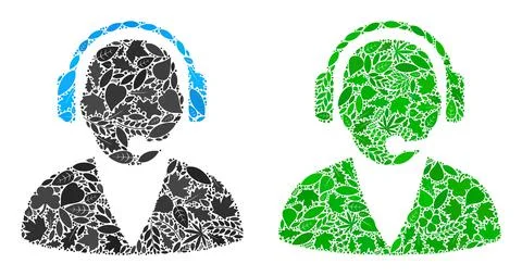 Support Operator Icon Botany Mosaic of Floral Elements Illustrazione stock