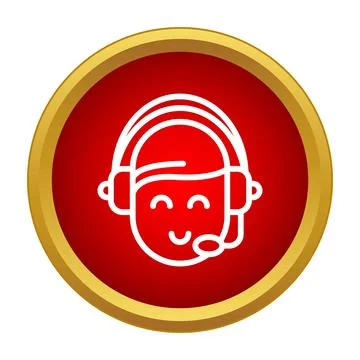 Support operator wearing headset for customer service icon Stock Illustration